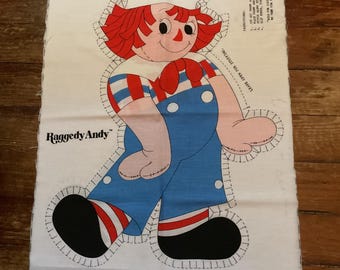 1978 Raggedy Andy Cut and Stitch Pillow Doll Material (H)