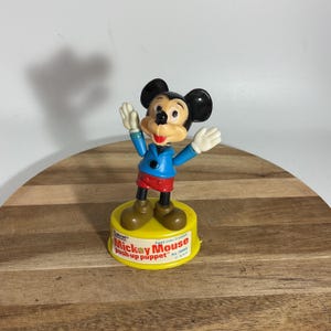 Walt Disney Productions Mickey Mouse Push-Up Puppet 1977 Gabriel 4”
