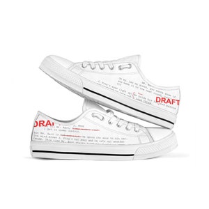 Script Draft Shoes WOMEN&#39;s, Filmmaker Gift, Writer Gift, Screenplay Gifts, Filmmaking Apparel, Camera Apparel, Screenwriter gift, Scripty