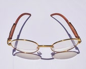 Vintage wood frame GOLD glasses
