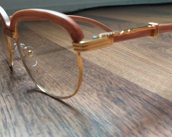 wood frame glasses cartier