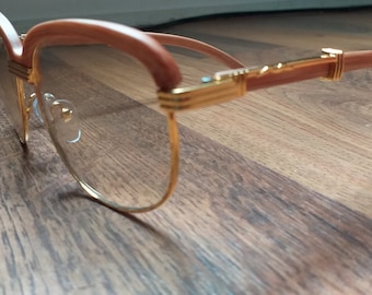 cartier glasses wood frame