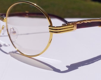 cartier glasses wood frame