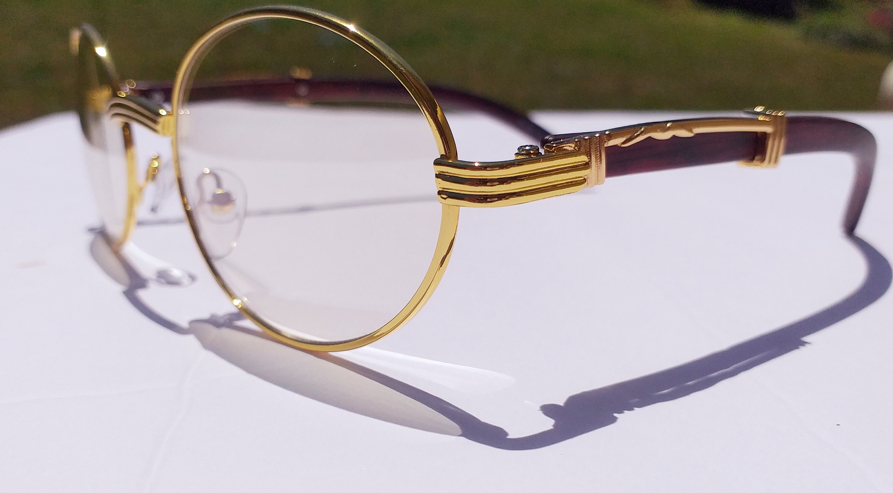 Vintage wood frame glasses Clearance