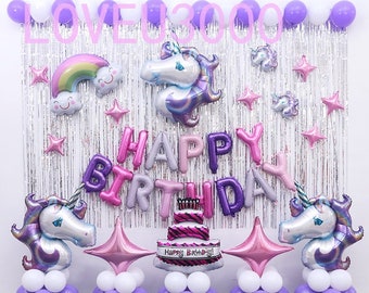 Unicorn Birthday Decorations Etsy