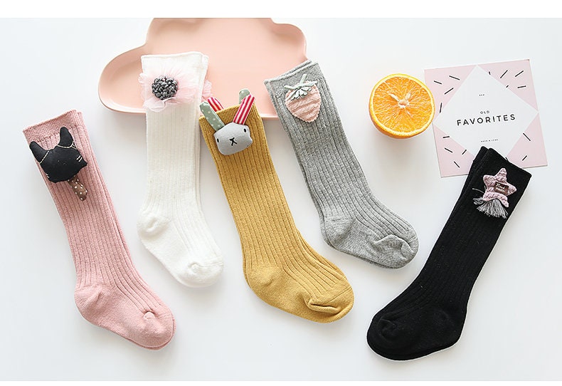 5 Pairs Unisexbaby Girl Boy Toddler Stocking Knit Knee High | Etsy