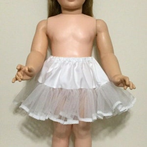 White Petticoat with lace Slip Puffy for Patti playpal 34&quot; - 36&quot; doll