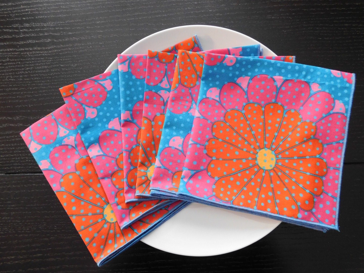 Set of six cotton napkins Etsy