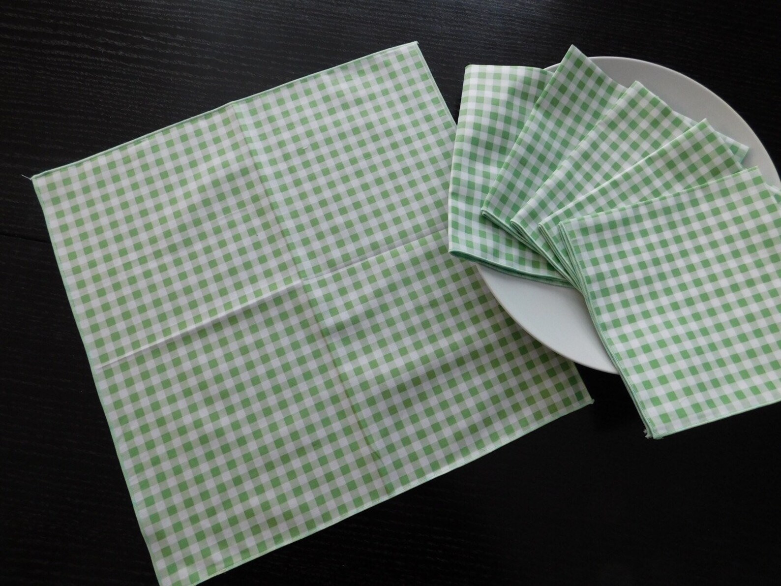 Set of six gingham napkins Etsy