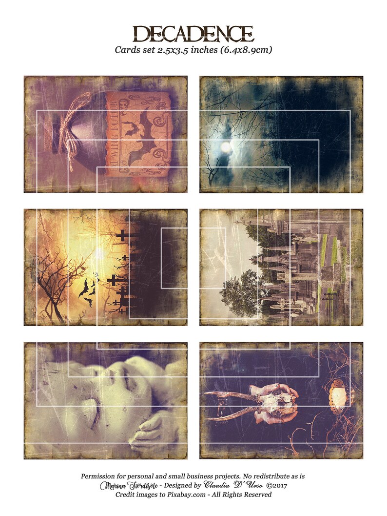 Gothic Printable Goth Dark Images Digital Collage Sheet ATC | Etsy