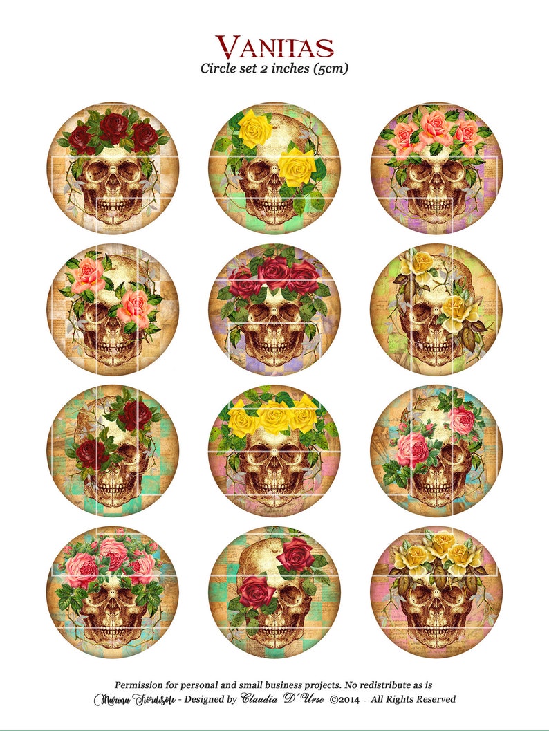 Printable Images Circle 2 Inch 2.5 Inch Instant Download - Etsy