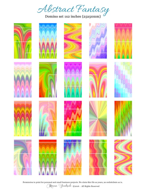 Cabochon template printable Pure Colors digital collage sheet 1x2 inch domino images for jewelry
