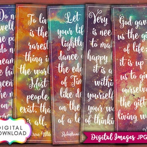 Life Quote printable, digital bookmarks, digital collage sheet, inspirational quotes