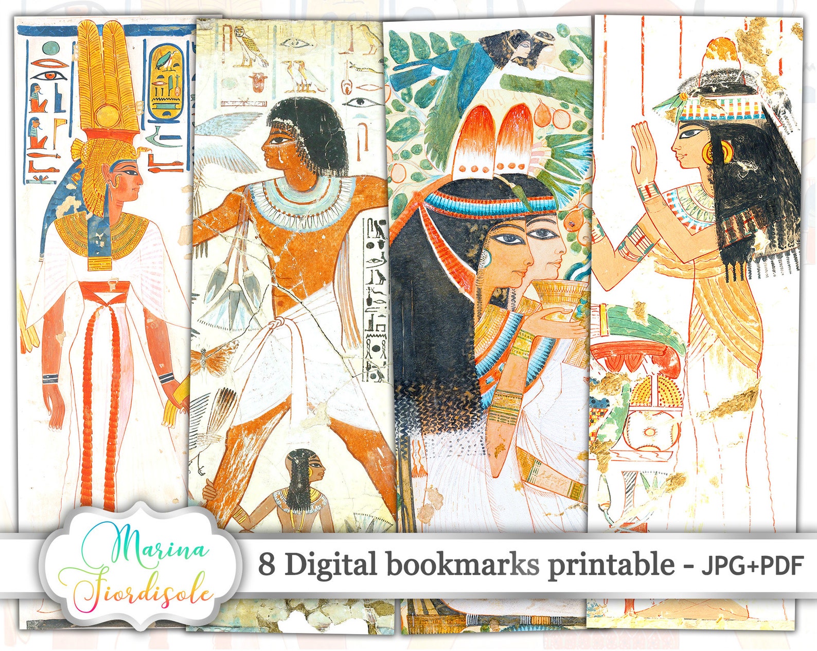 digital collage sheet printable bookmarks ancient egypt etsy