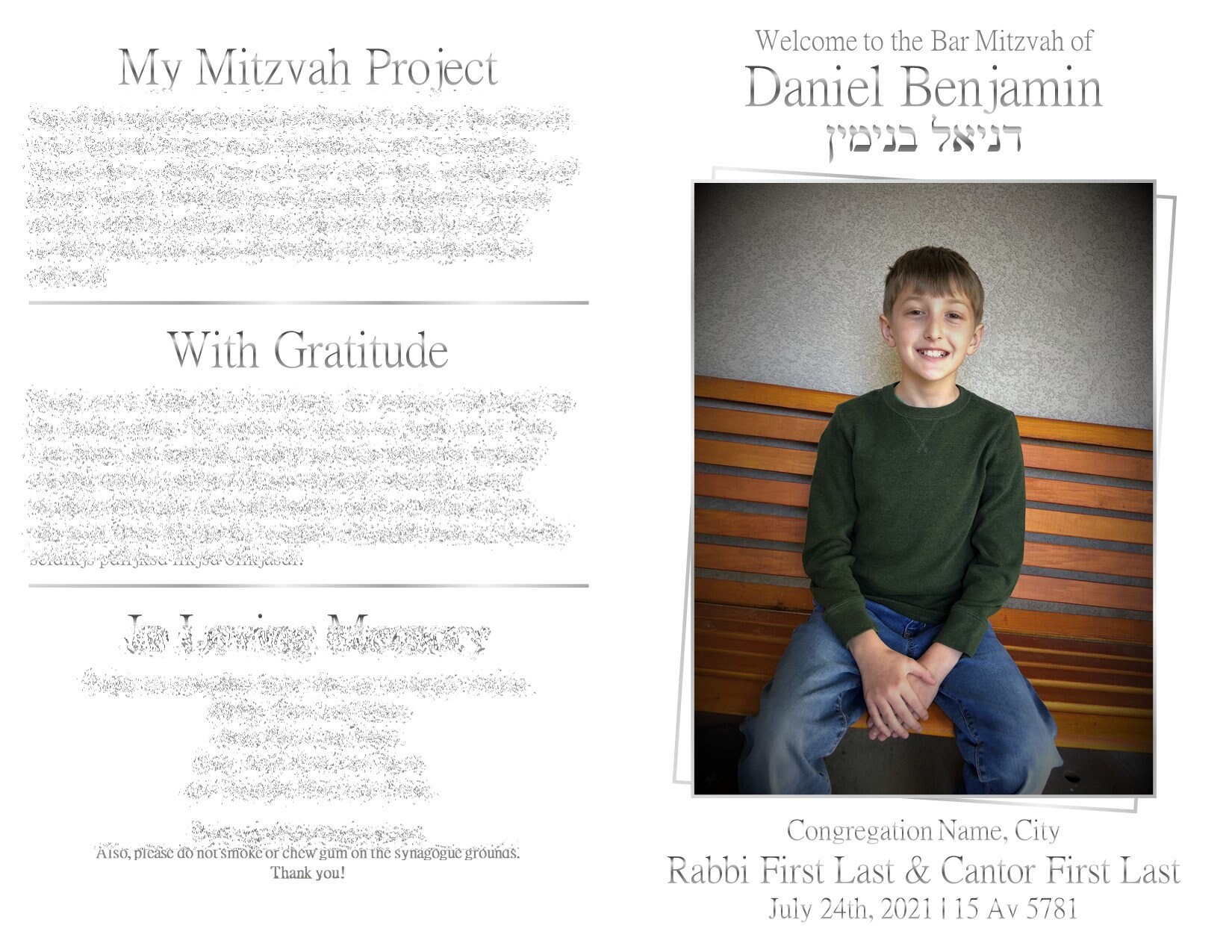 Bat Mitzvah Program Template Bat Mitzvah Program Template