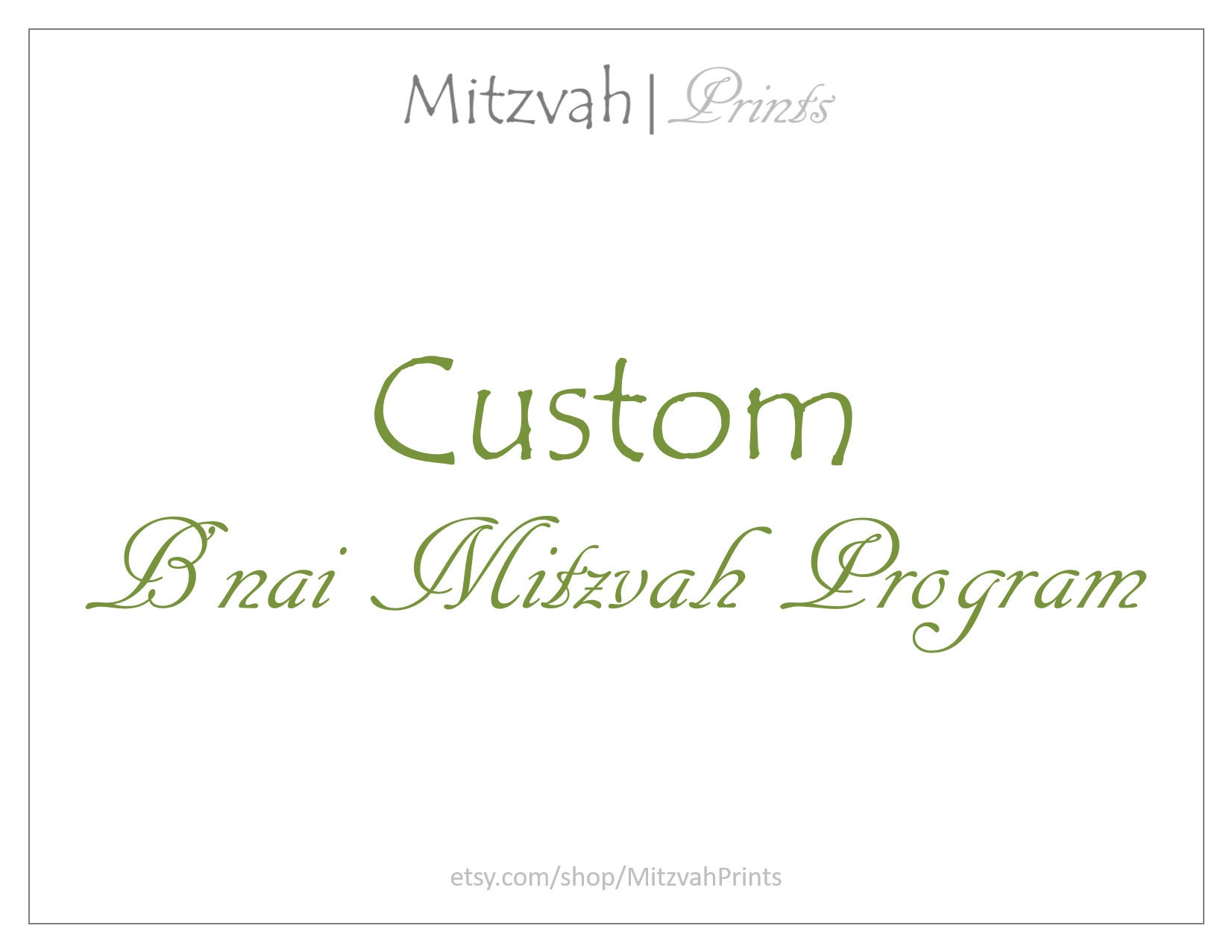 Custom Bar Mitzvah Bat Mitzvah B'nai Mitzvah Program - Etsy