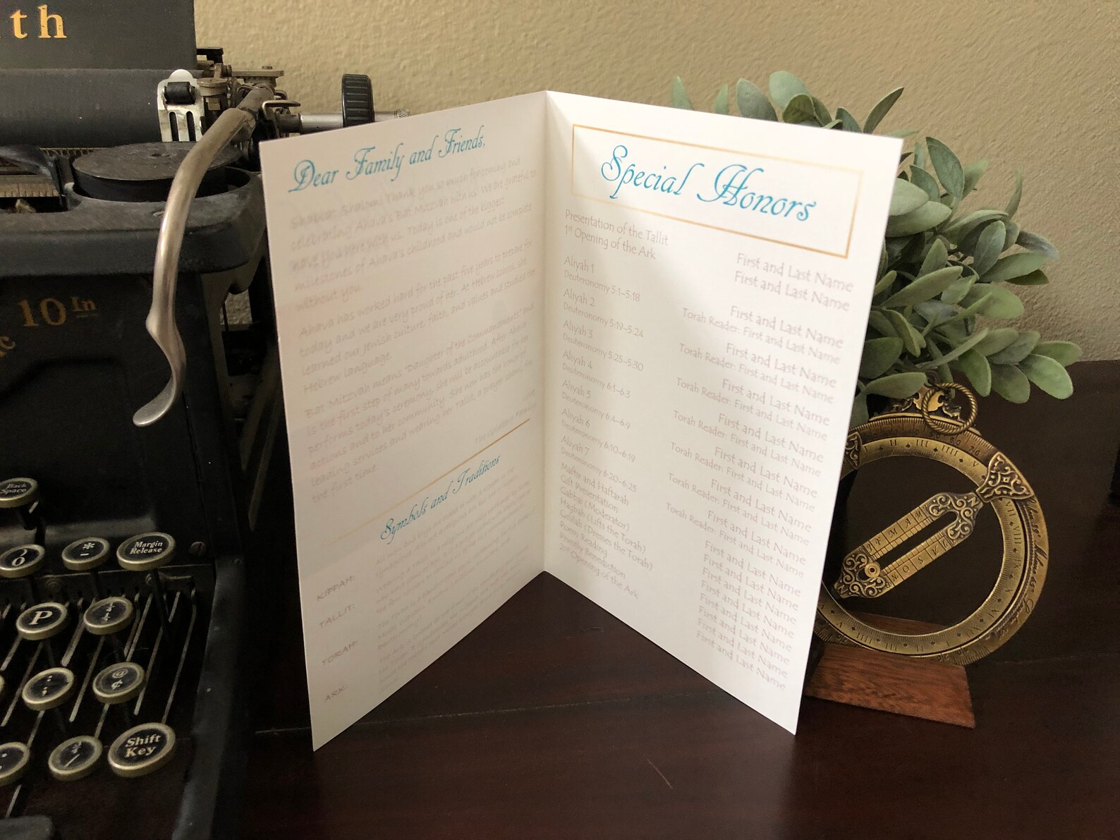 Bat Mitzvah EDITABLE Beach Inspired Program INSTANT DOWNLOAD Etsy
