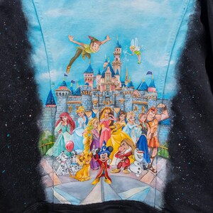 Maßgeschneiderte bemalte Jeansjacke Prinzessin Disney Schloss Zeichen