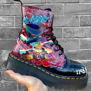 Custom Hand Painted Dr Martens Boots Album Cover Music Lover Rock n Roll