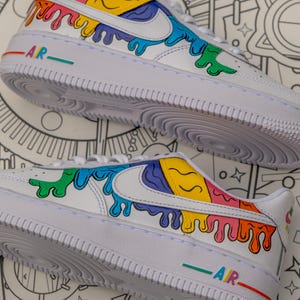 Drippy Rainbow Custom Painted Nike Air Force
