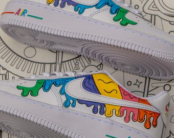 レインボー ドリッピング ペイント スウッシュ カスタム ナイキ エア