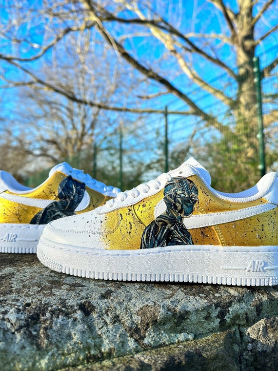 Superhero Comic Inspired Hand Painted Custom Air Force 1 Venom Black Panther Inspired Etsy Canada