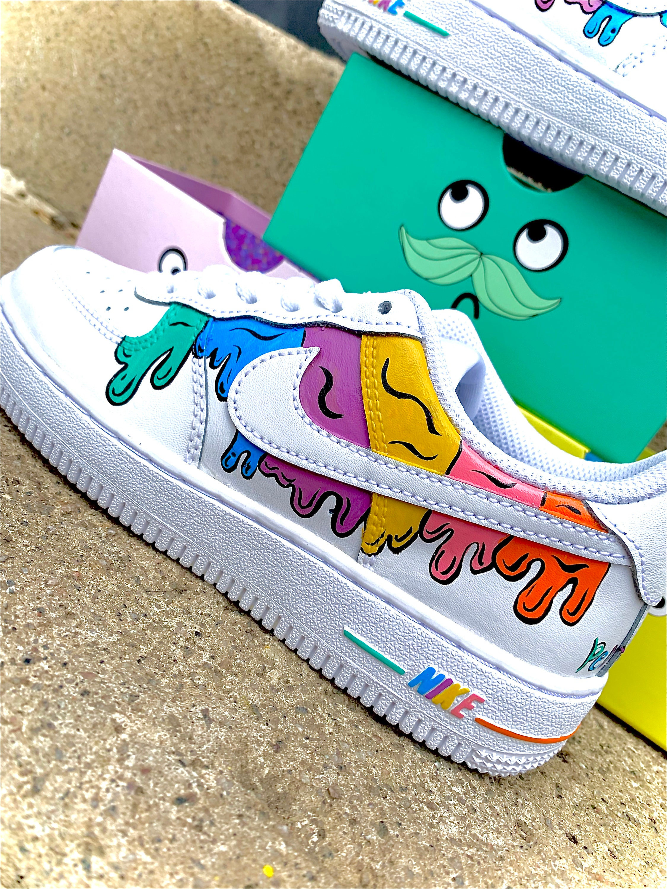 pastel rainbow air forces