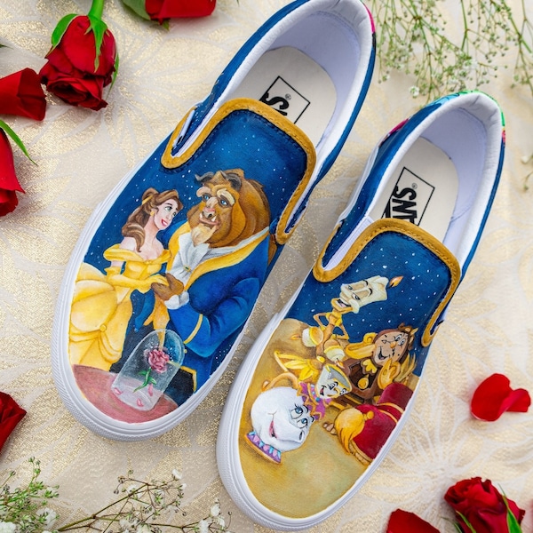 Beauty and the Beast Vans - Etsy