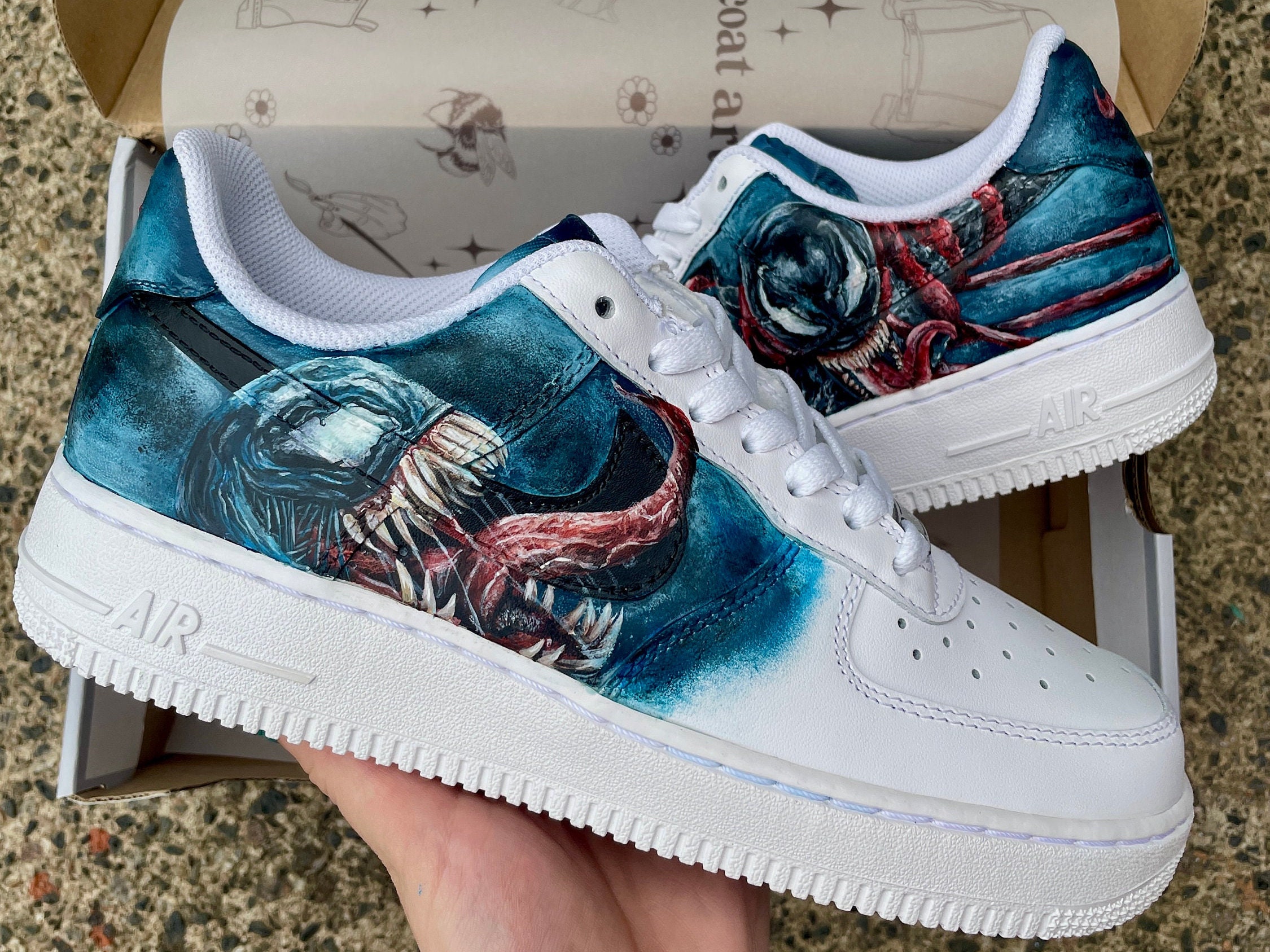 Hand Painted Custom Air Force 1 Venom Superhero Shoes - Etsy