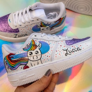 Unicorn Hand Painted Nike Air Force 1 Kids'