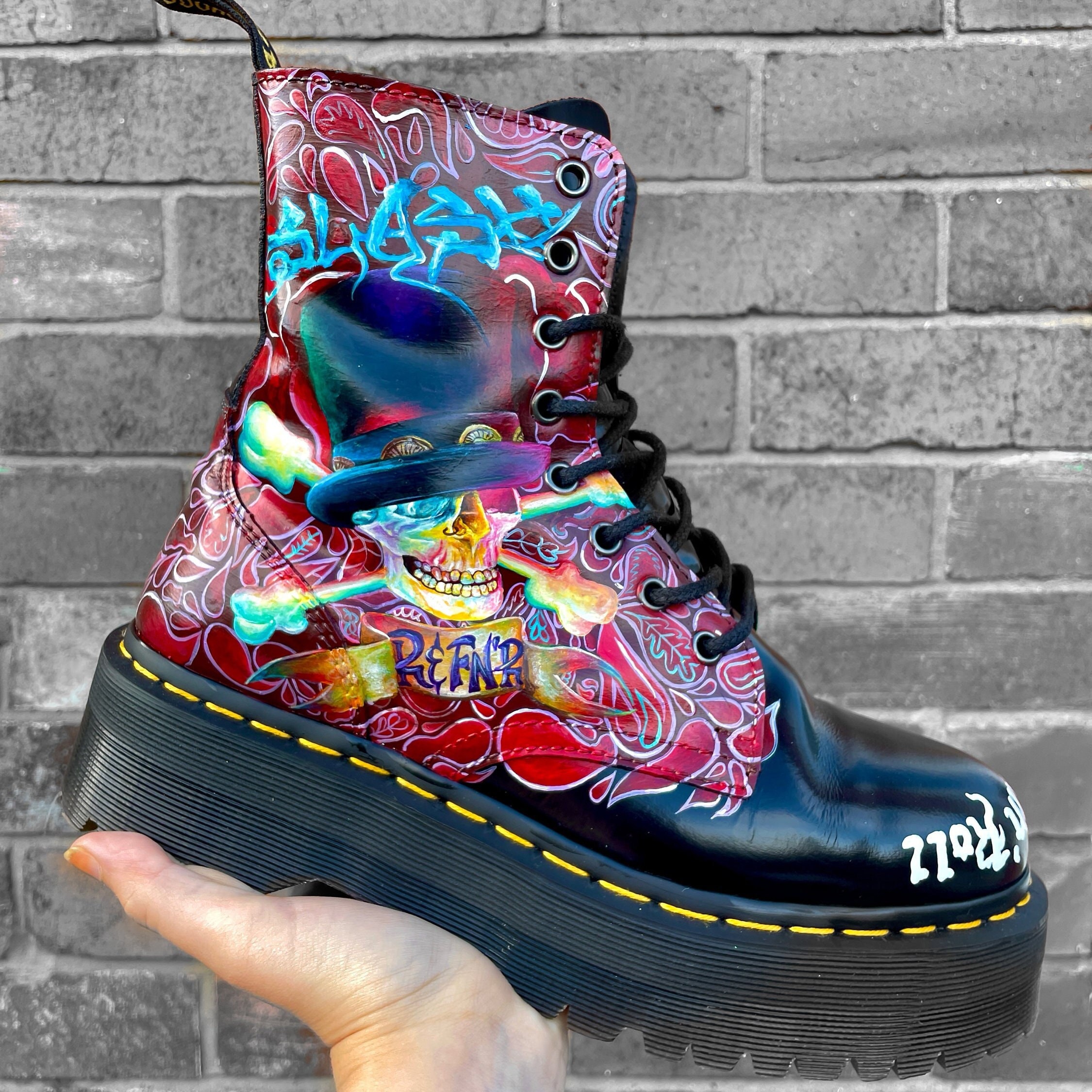 Hand painted doc martens sale