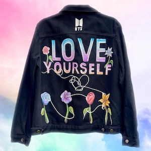 Maßgeschneiderte Zitat Schriftzug Painted Denim Levi&#39;s Jacke
