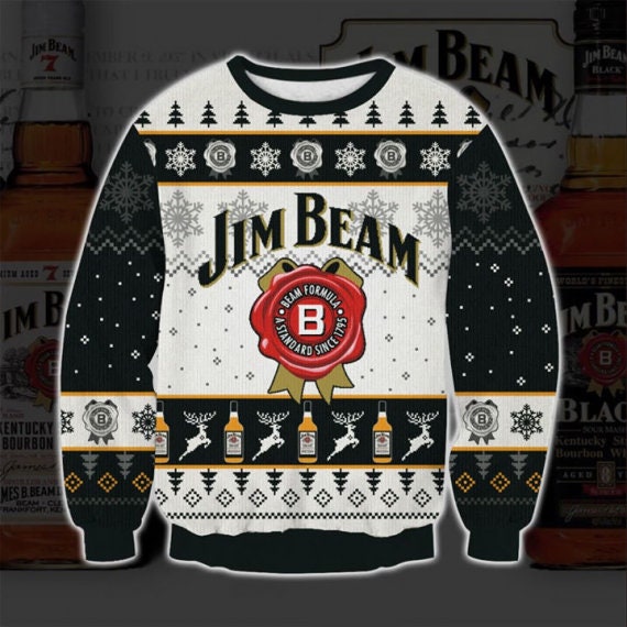 Lover Jim Beam Ugly Christmas 3D Sweater