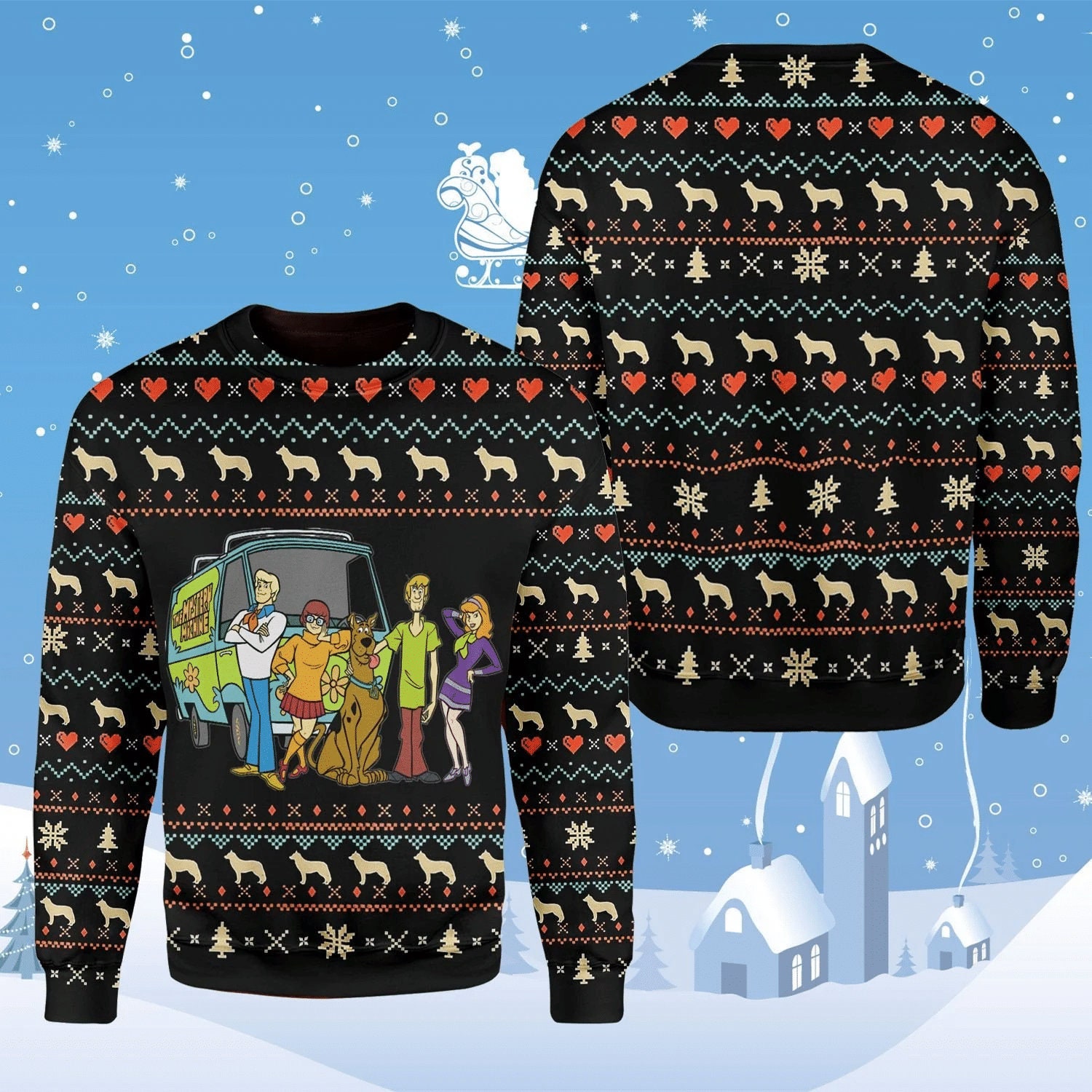 Discover Lustiger Dane Friends Weihnachts Scooby Doo 3D Pullover