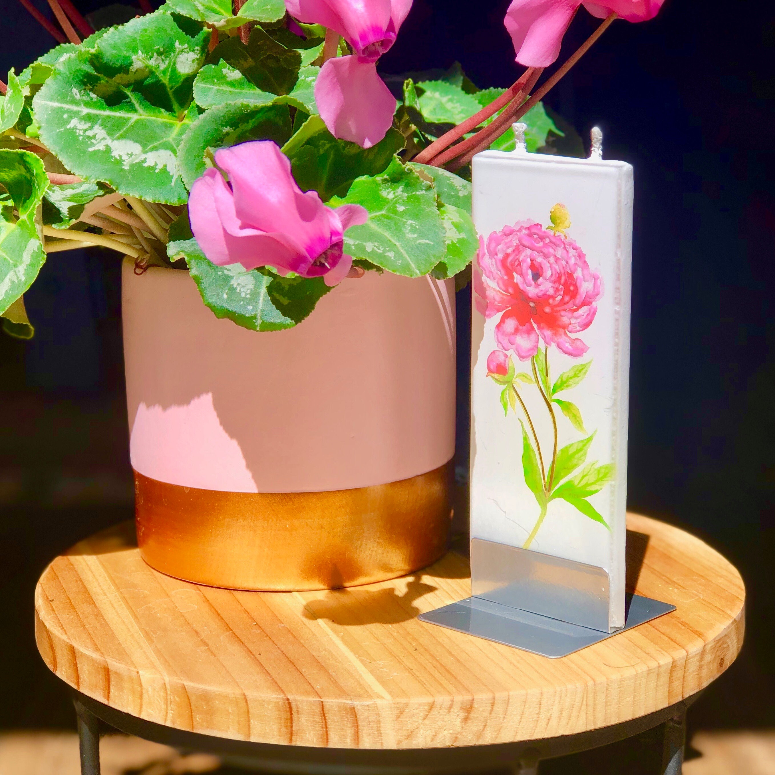 Hand Painted Flat Candle Small Unique Gift Etsy Australia