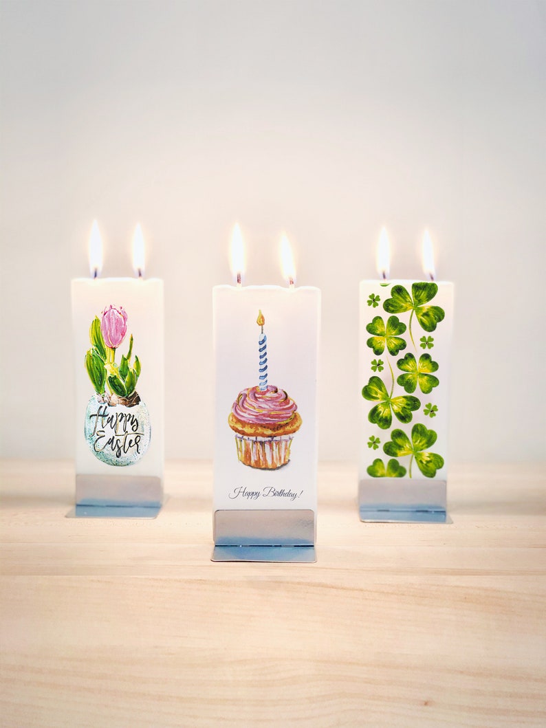 Hand Painted Flat Candle Popping Champagne Celebration Etsy