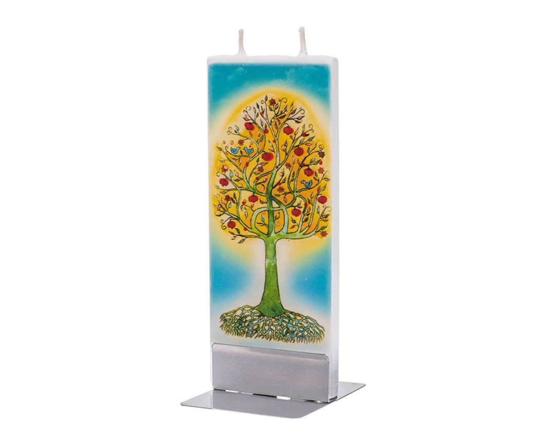 Hand Painted Flat Candle Tree of Life Small Unique Gift Etsy
