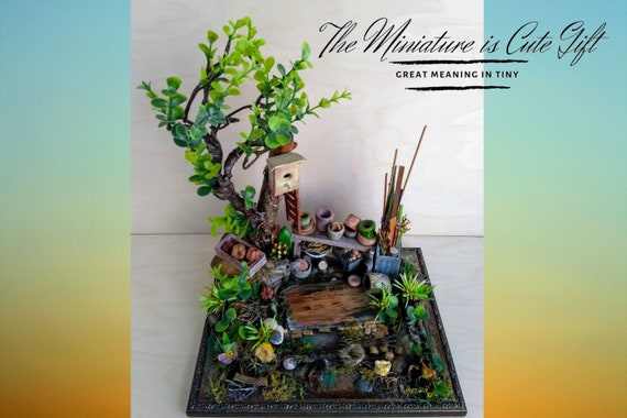 Fairy Garden Kit 12th Scale Fake Plants Decor Miniature