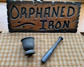 Vintage Cast Iron Mortar and Pestle