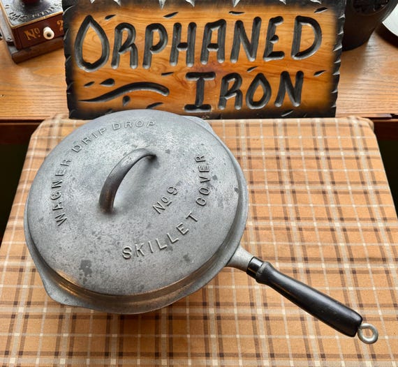 Wagner Ware #9 Raised Logo Aluminum Deep Skillet Chicken Fryer