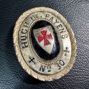 Vintage Silver Knights Templar Hugh De Payens Commandery KT No 30 Belt Buckle