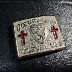 Vintage Knights Templar Belt Buckle: Coeur De Lion Cleveland Ohio KT No 64