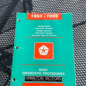 1993-1995 Chrysler Dodge Plymouth Service Shop Manual Supplement Spirit Acclaim Caravan Voyager Town & Country