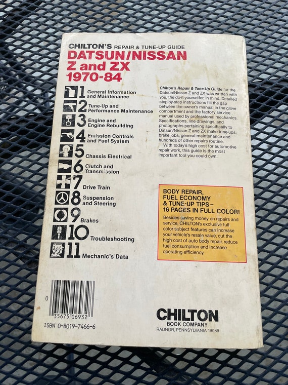 1970 to 1984 Chilton's Datsun Nissan Z and ZX Import Car