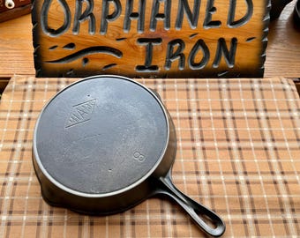Rare! Miami #8 Diamond Logo Ghost Mark Cast Iron Skillet
