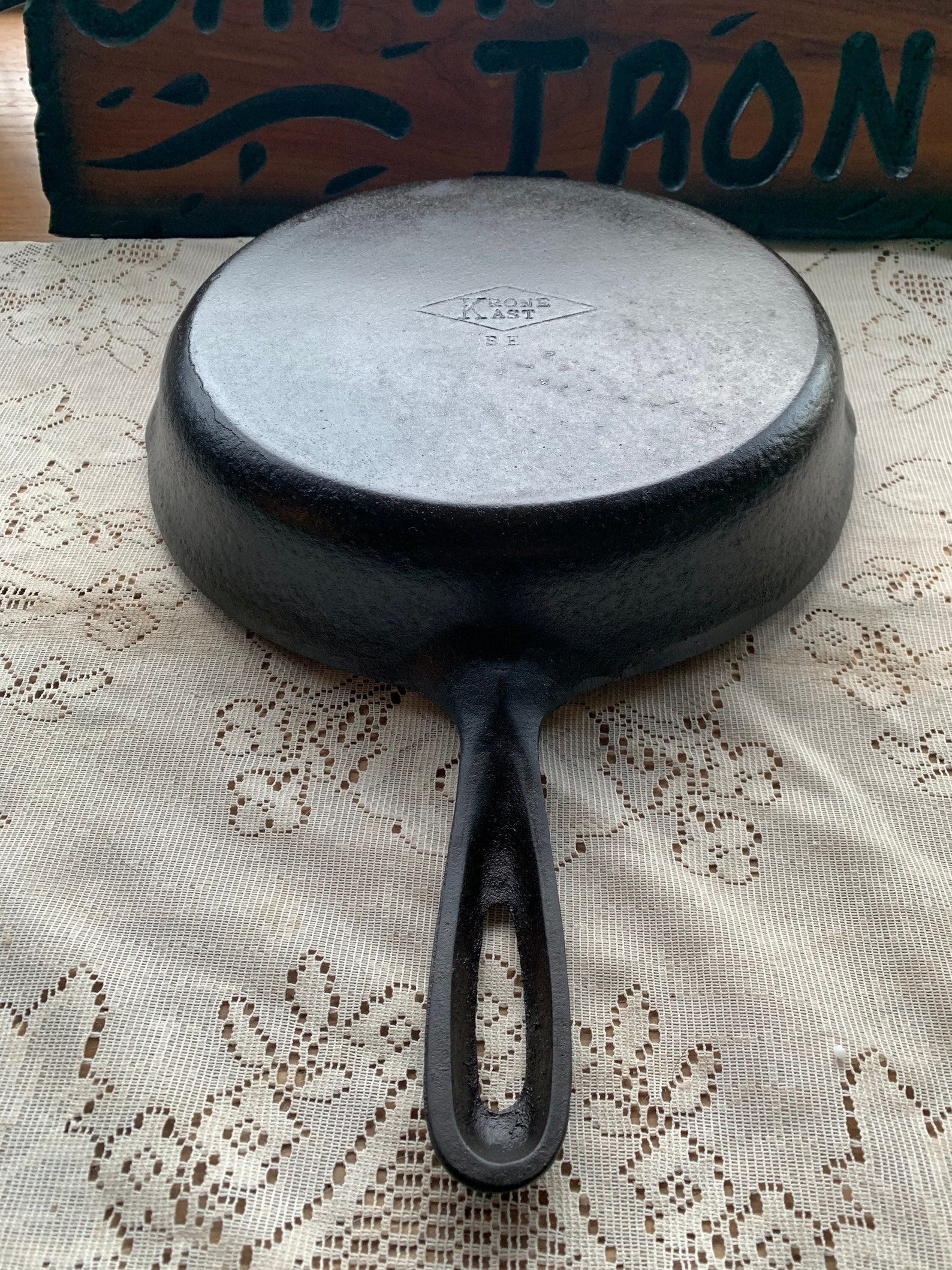 Krone Kast German Cast Iron Skillet Etsy