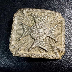 Vintage Silver Knights Templar Cincinnati Commandery KT No 3 Belt Buckle