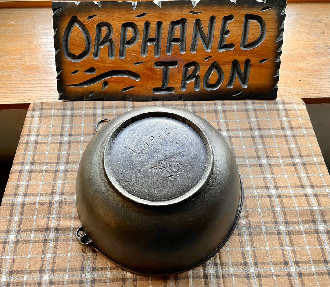 Rare Wapak 4 Block Logo Cast Iron Scotch Bowl Etsy