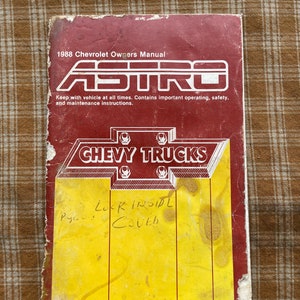 1988 Chevy Astro Van Owner’s Manual