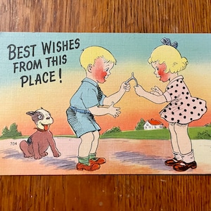 Vintage American Best Wishes Post Card